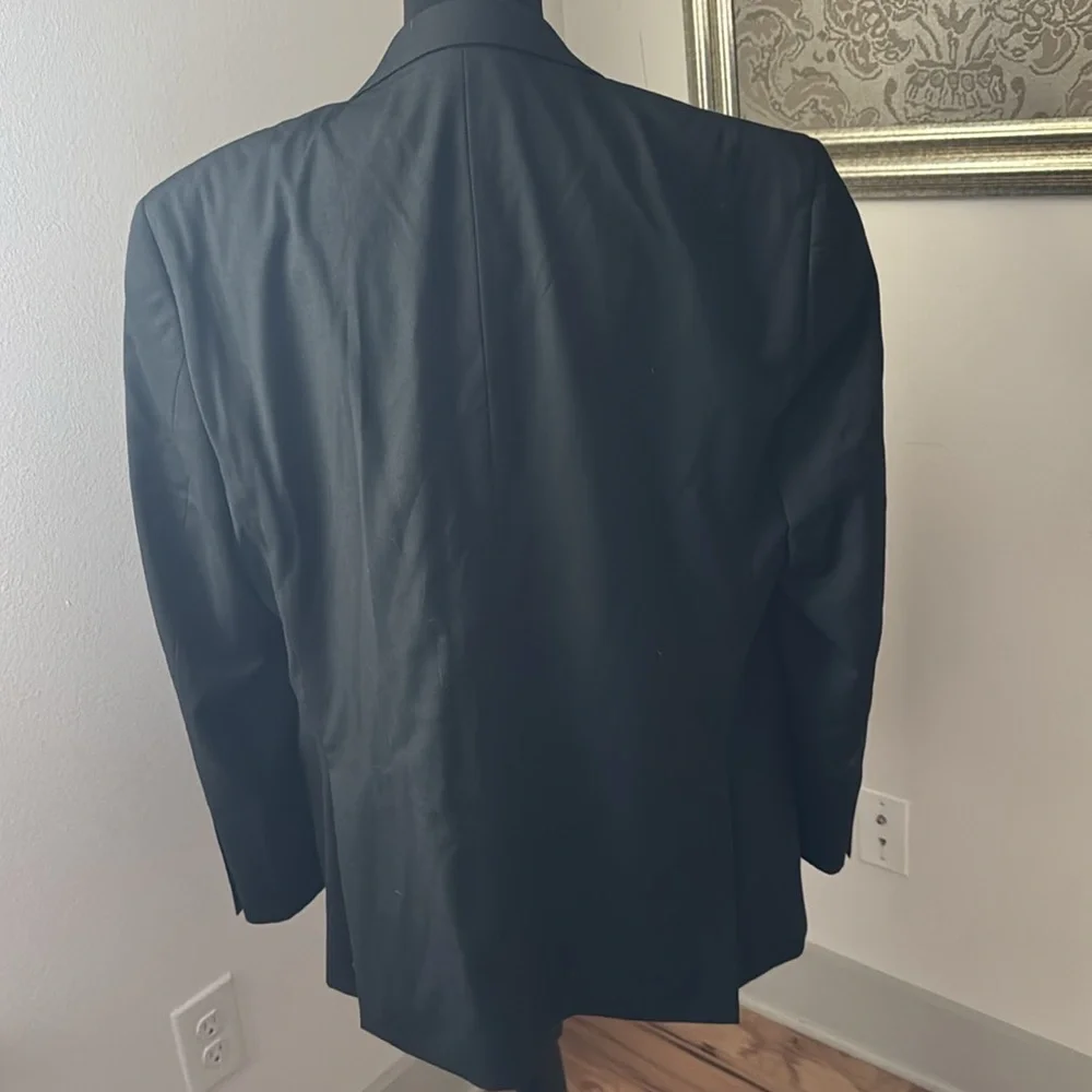 Pronto Uomo Platinum‎ Black 100% wool two button front blazer Sz 44R